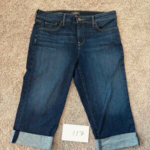 NYDJ Marilyn Straight Blue Jeans 12 Cuffed Capris Pants